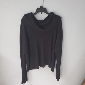 lucky brand tulip hem pullover black